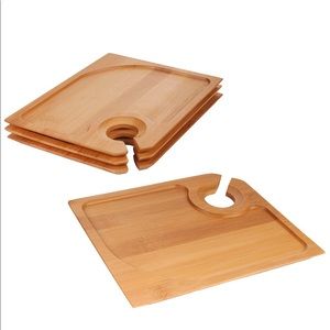 Cocktail Appetizer Plates with Wine Glass Holder ✨